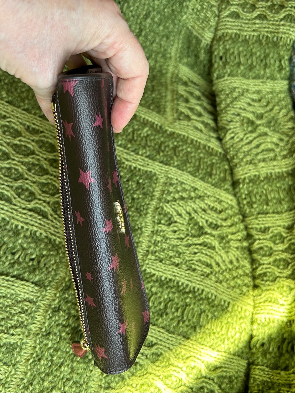 Coach Soft Long Wallet with Disco Pink Star Print on Brown Coated Canvas - Picture 11 of 12